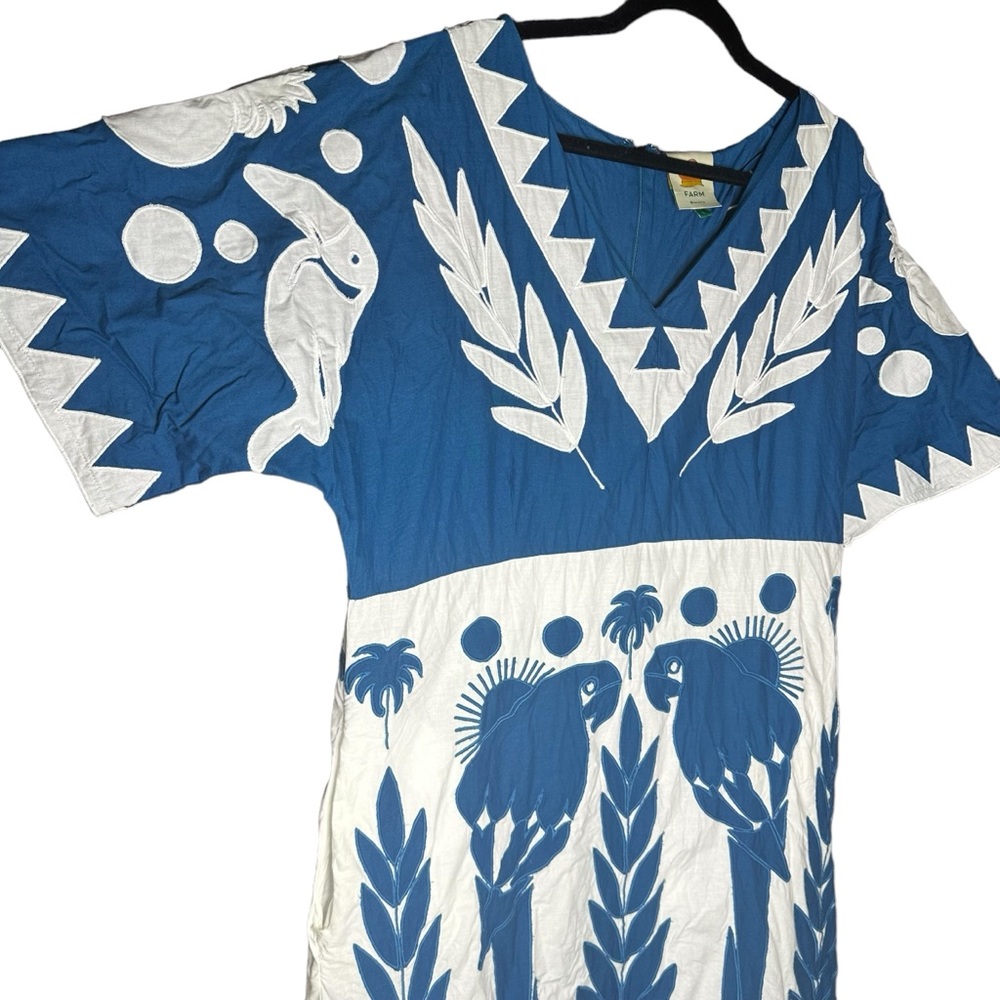 Farm Rio Embroidered Patchwork Maxi Tent Dress Size Large - Picture 5 of 16